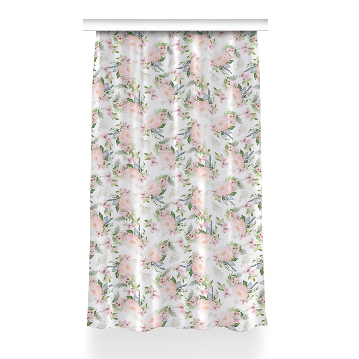 Gotowa zasłona z grafiką 150x230 Kwiaty pastelowe, Fabricsy