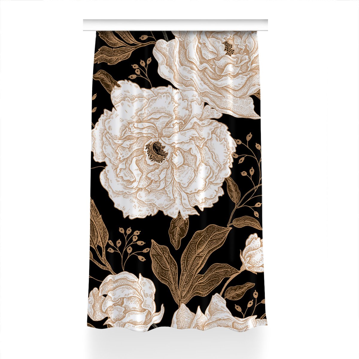 Gotowa zasłona na żabki 150x230 Róże w stylu retro, Fabricsy