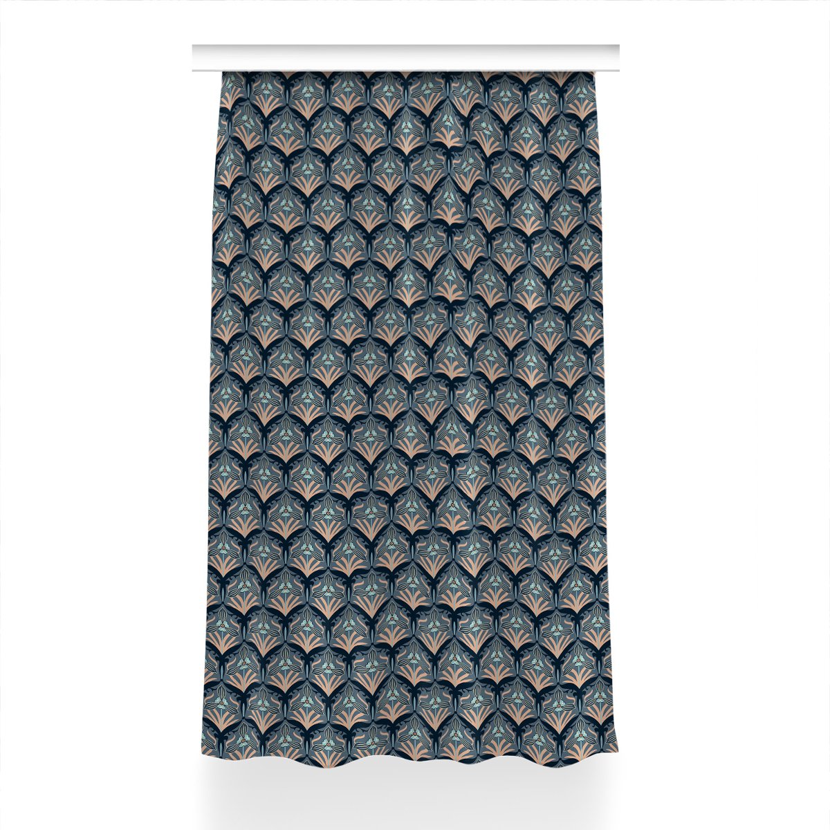 Gotowa zasłona z grafiką 150x230 cm Vintage kwiaty, Fabricsy