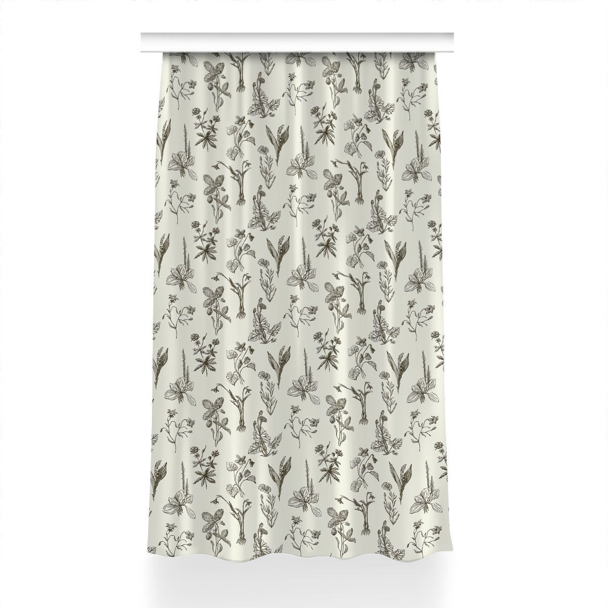 Klasyczna zasłona kolory 150x230 Szkicowane kwiaty, Fabricsy