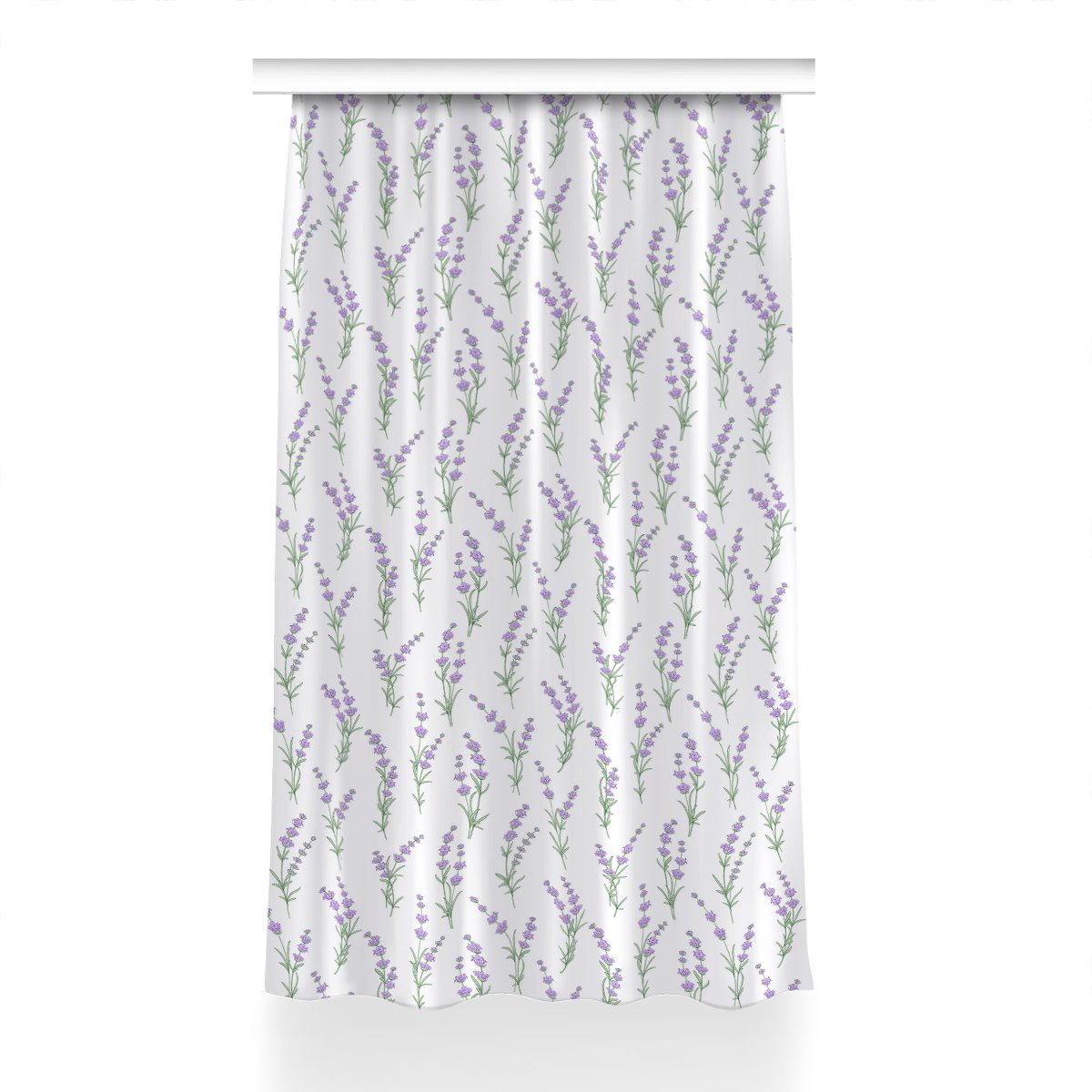 Gotowa zasłona z grafiką 150x230 cm Kwiaty lawendy, Fabricsy