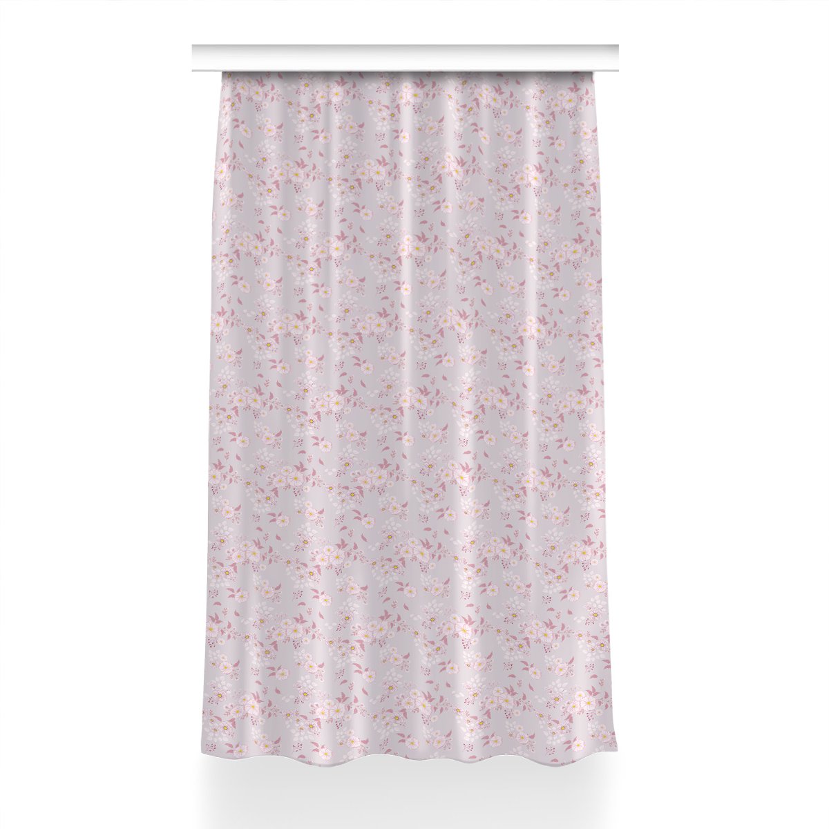 Gotowa zasłona na żabki 150x230 Małe różowe kwiaty, Fabricsy