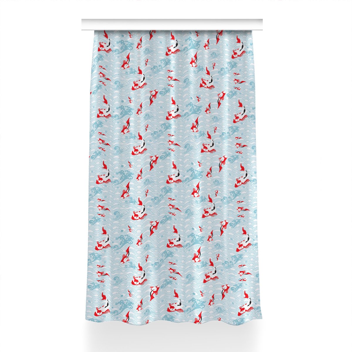 Gotowa zasłona na żabki do pokoju 150x230 Karp koi, Fabricsy