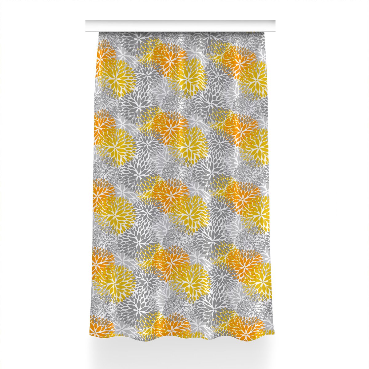 Kolorowa zasłona z nadrukiem 150x230 Chryzantemy, Fabricsy