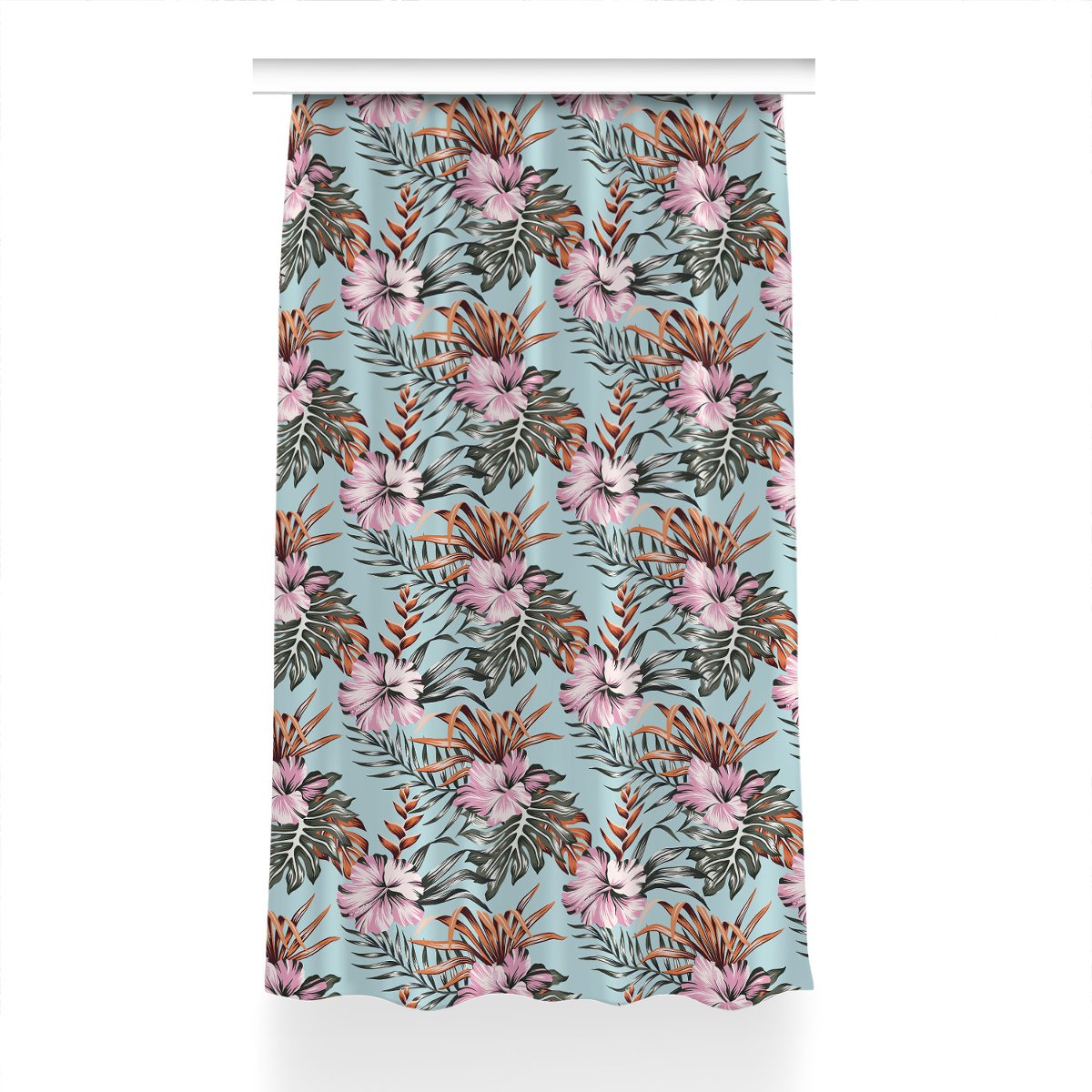 Gotowa zasłona z grafiką 150x230 Kwiaty hibiskusa, Fabricsy