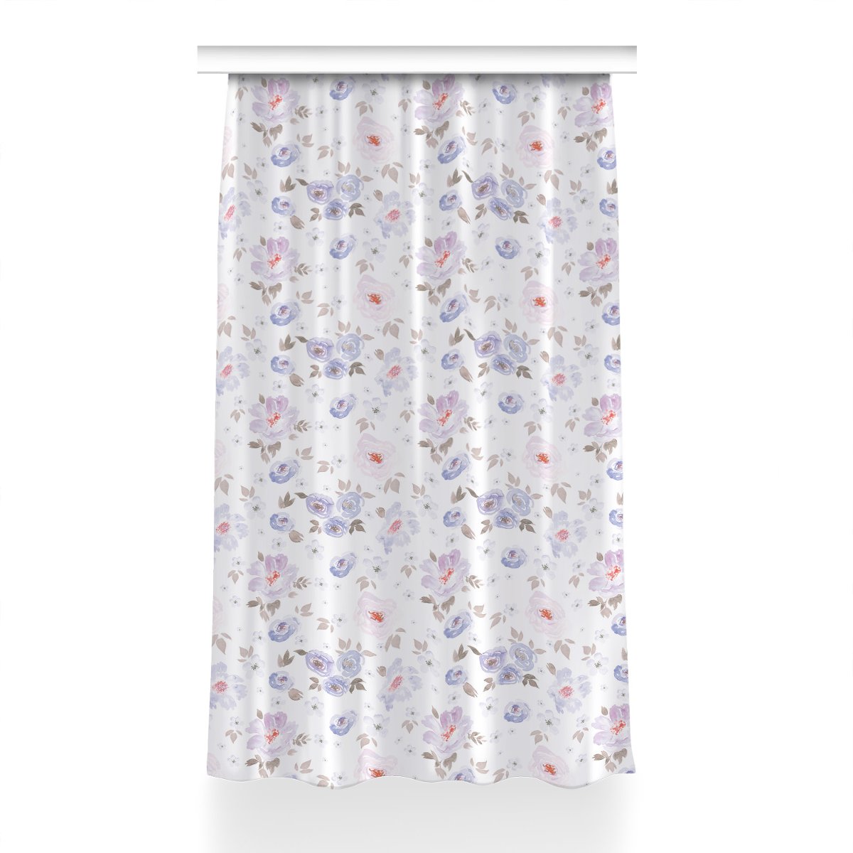 Gotowa zasłona z grafiką 150x230 Pastelowe kwiaty, Fabricsy