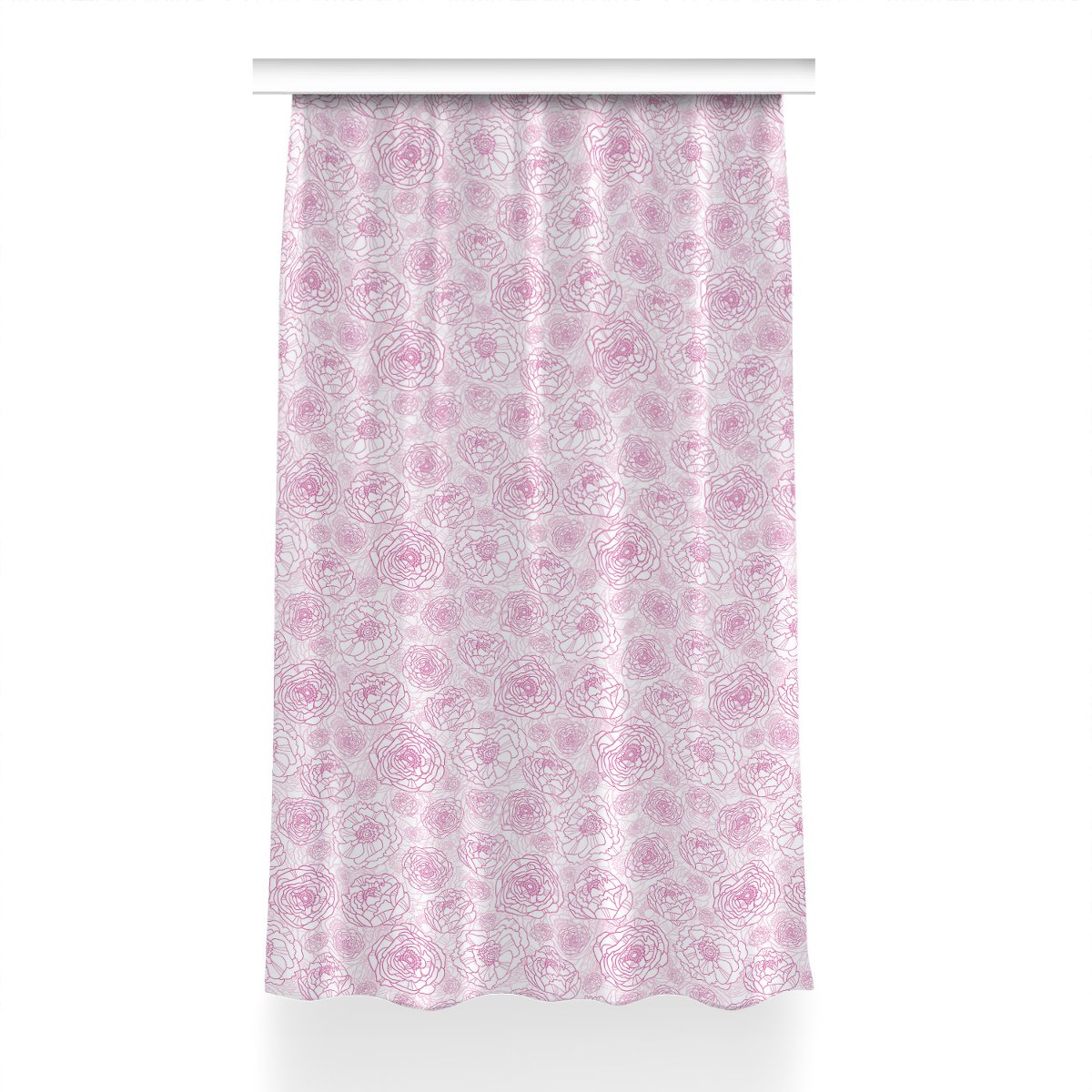 Gotowa zasłona z nadrukiem 150x230 Różowe kwiaty, Fabricsy
