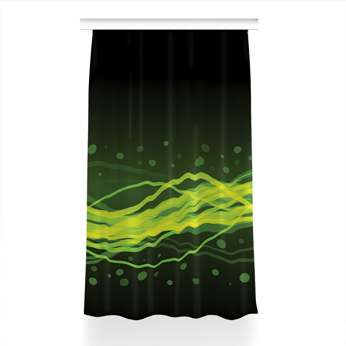 Gotowa zasłona z grafiką Zielone paski 150x240 cm, Fabricsy