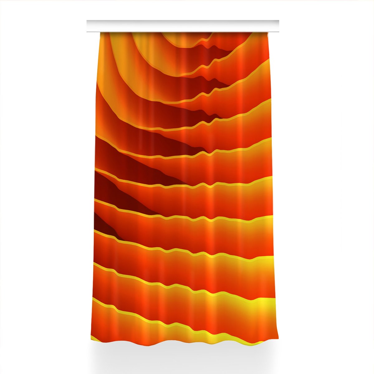 Gotowa zasłona z grafiką Pomarańczowe fale 150x240, Fabricsy