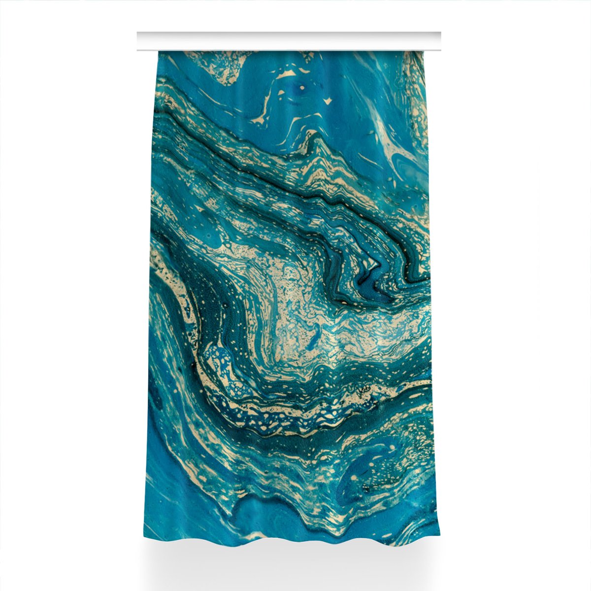 Gotowa zasłona Abstrakcja niebieska wzór 150x240, Fabricsy