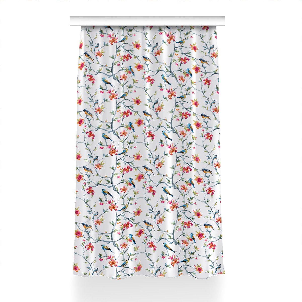 Gotowa zasłona z nadrukiem Kwiaty wzór 150x240 cm, Fabricsy