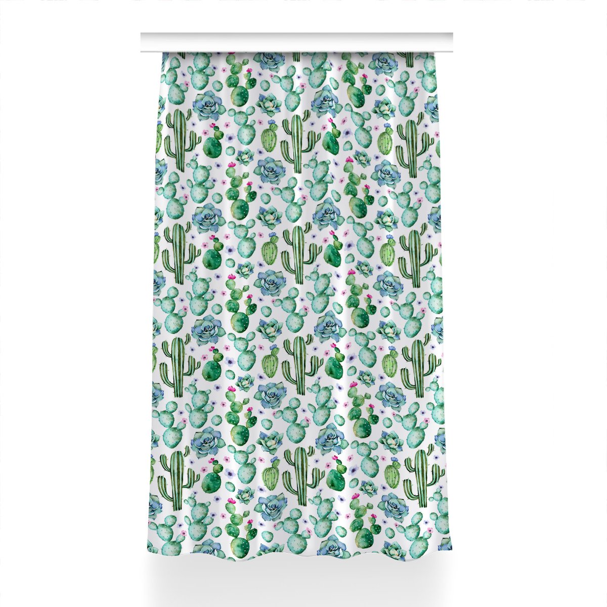 Gotowa zasłona na kółka Kaktus do sypialni 150x240, Fabricsy