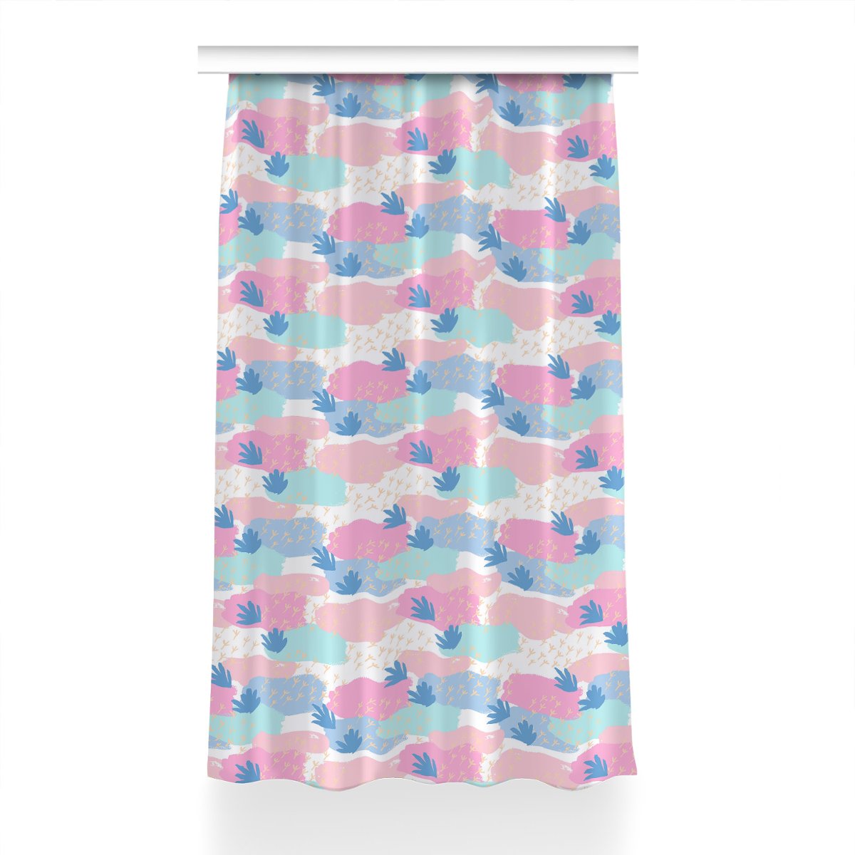 Gotowa zasłona na kółka Odciski łapek wzór 150x240, Fabricsy