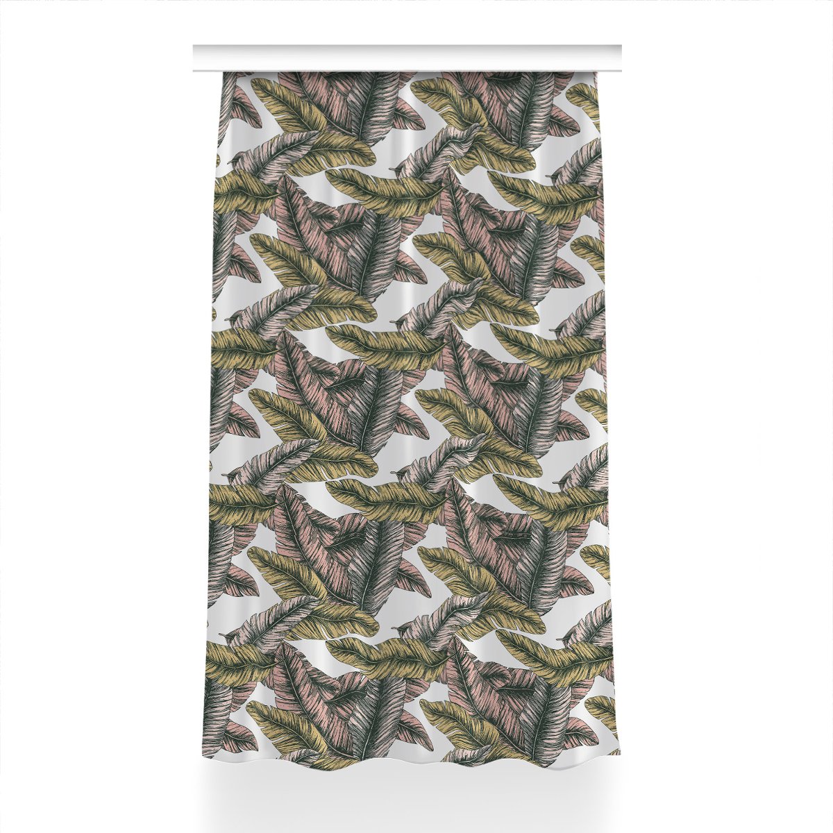 Gotowa zasłona na kółka Bananowe Liście 150x240 cm, Fabricsy
