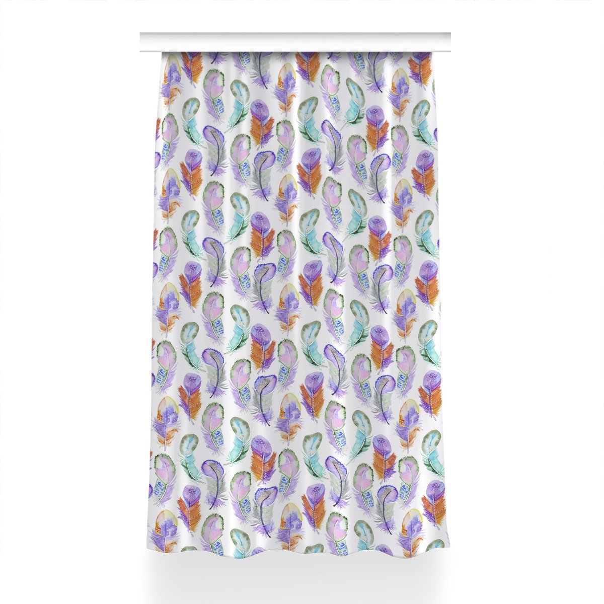 Klasyczna zasłona kolory Kolorowe Piórka 150x240, Fabricsy