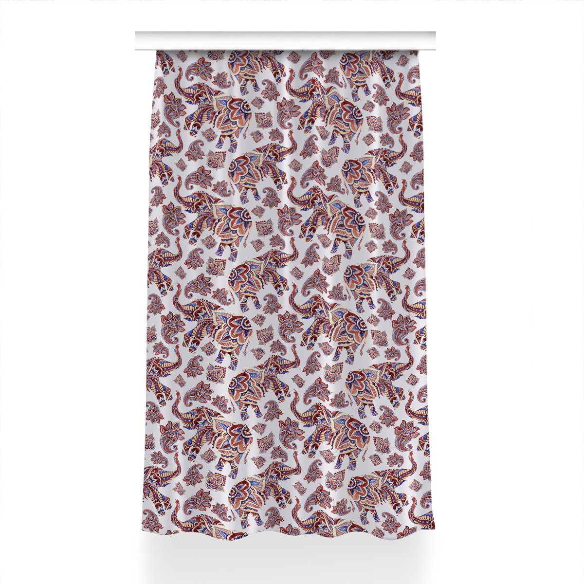 Gotowa zasłona na kółka Paisley Słoń dekor 150x240, Fabricsy