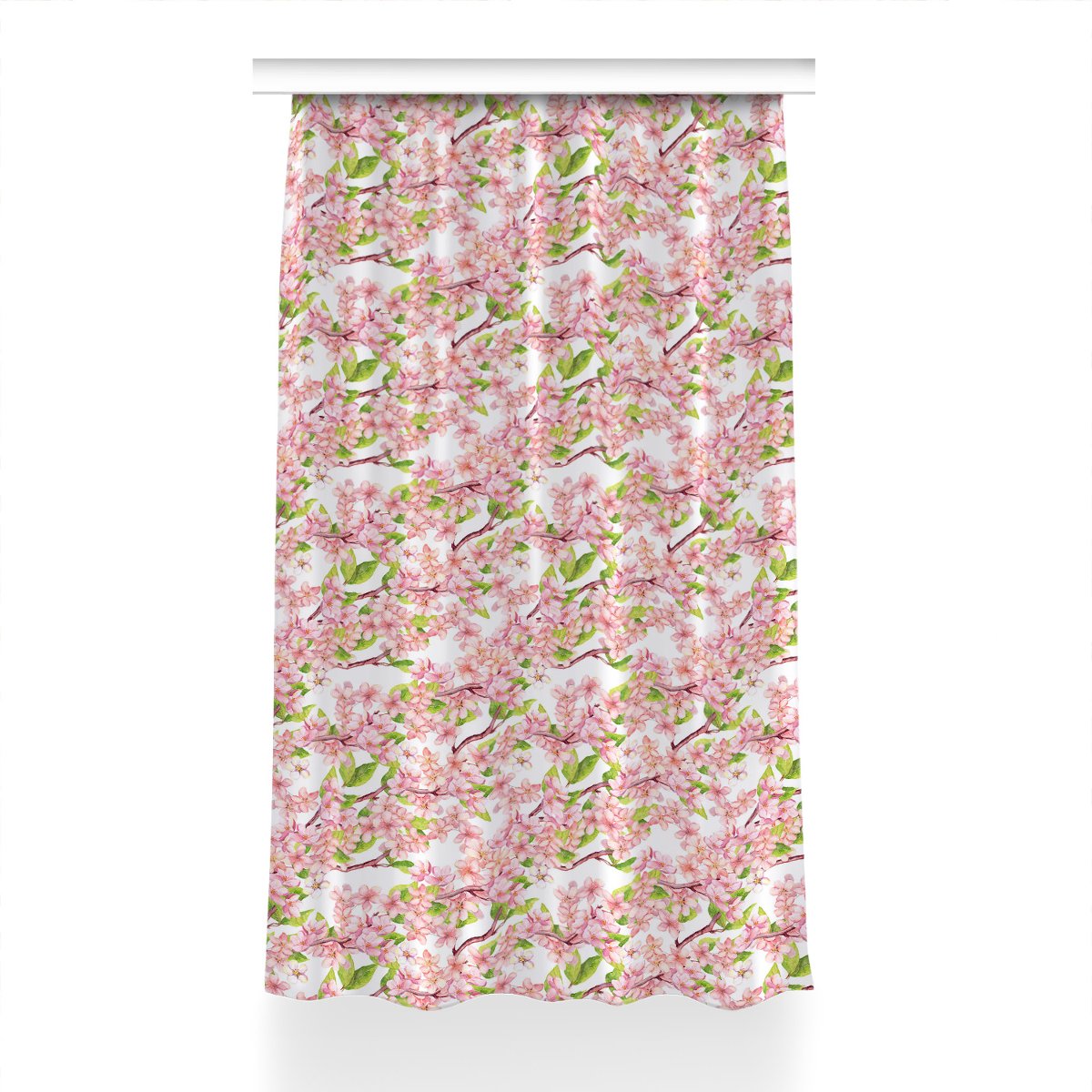 Zasłona klasyczna z grafiką Kwiaty wiśni 150x240, Fabricsy