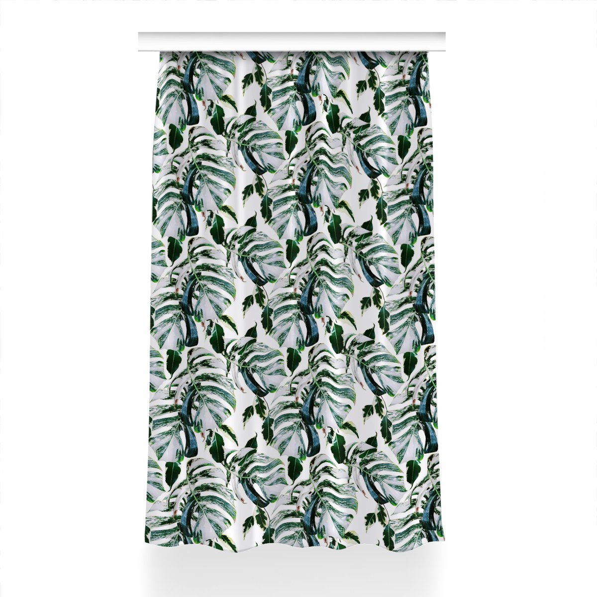 Gotowa zasłona na kółka Liście palmy wzór 150x240, Fabricsy