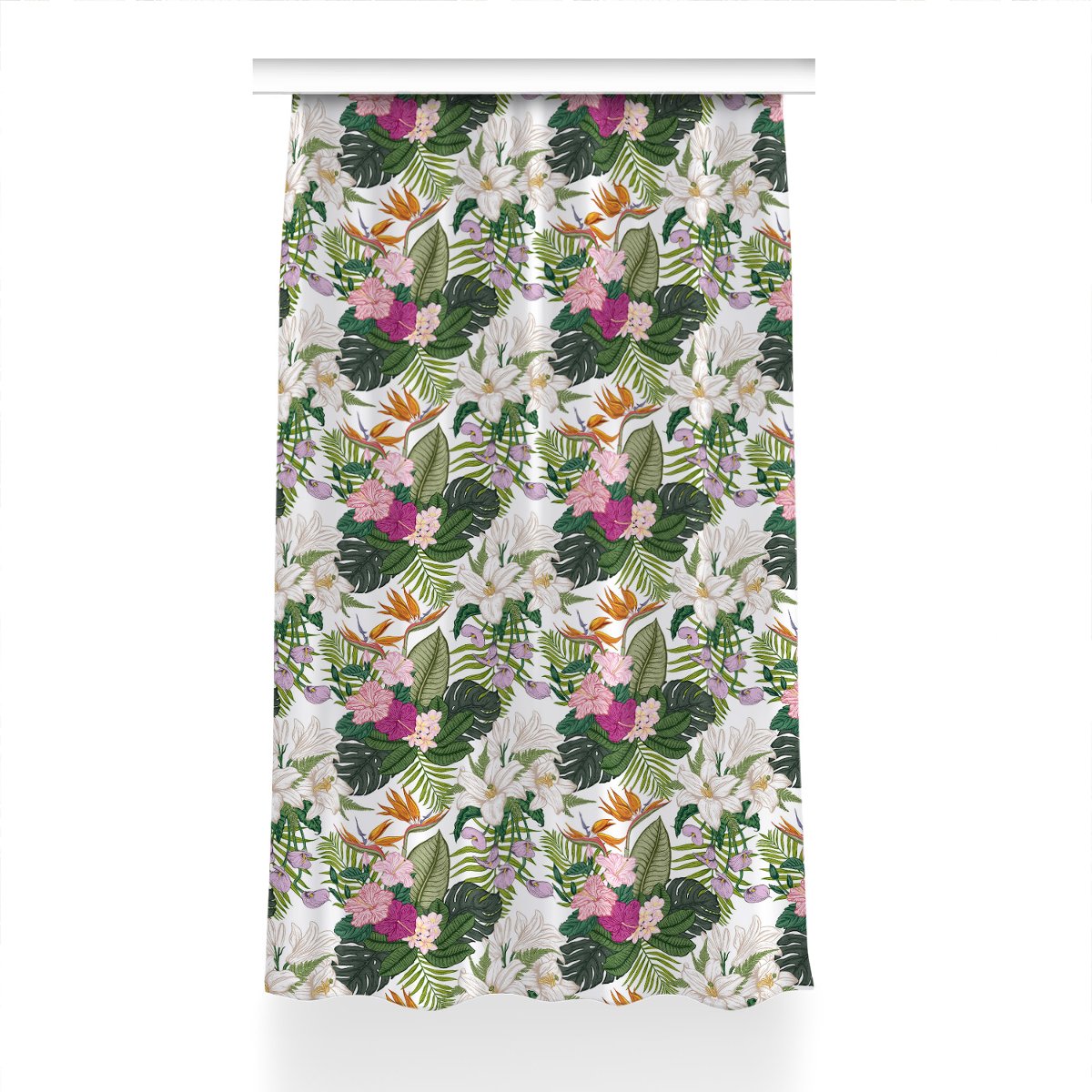 Klasyczna zasłona kolory Egzotyczne kwiaty 150x240, Fabricsy
