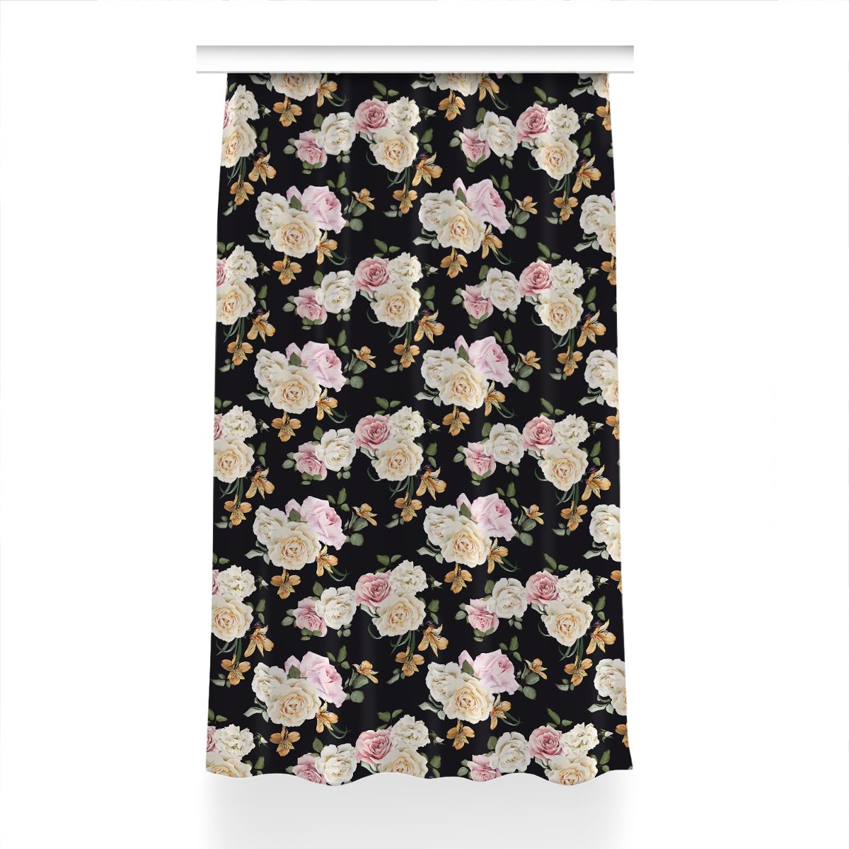 Klasyczna zasłona kolory Vintage róże wzór 150x240, Fabricsy
