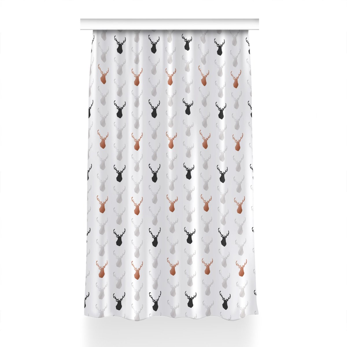 Zasłona z nadrukiem gotowa Głowa jelenia 150x240, Fabricsy
