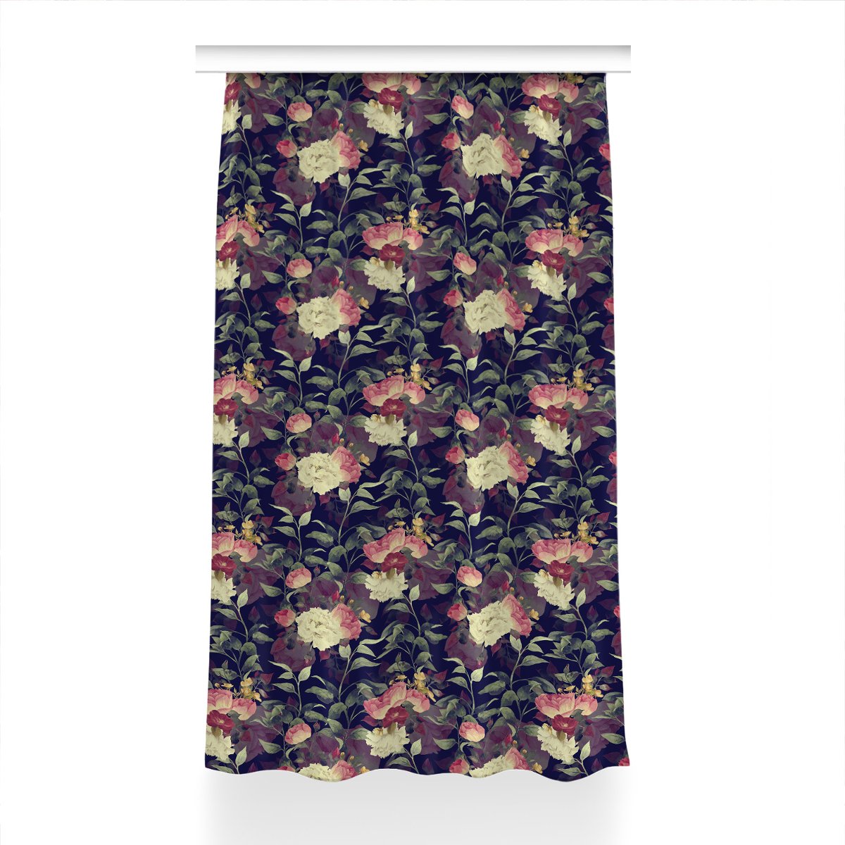 Gotowa zasłona na kółka Vintage kwiaty 150x240 cm, Fabricsy