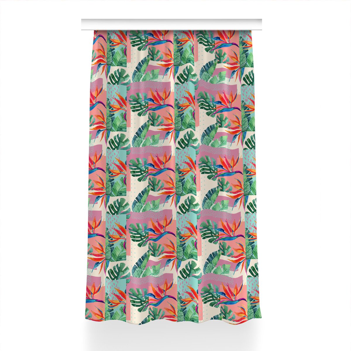 Zasłona gotowa Tropikalna mozaika dekor 150x240 cm, Fabricsy