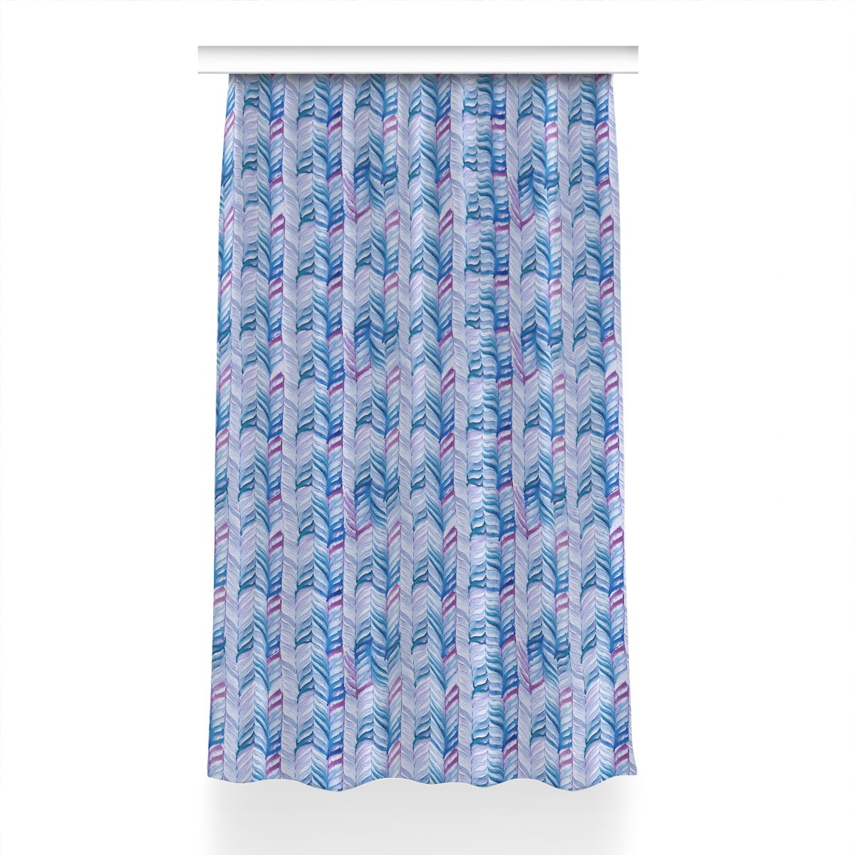 Zasłona z nadrukiem gotowa Wzór w jodełkę 150x240, Fabricsy