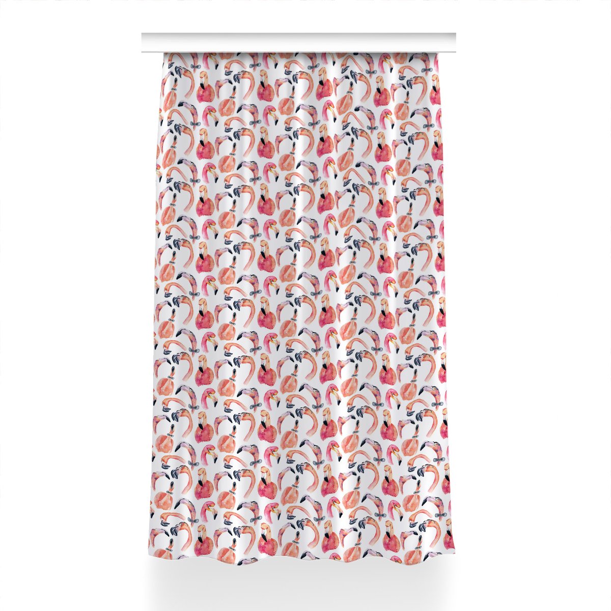 Klasyczna zasłona kolory Szalone Flamingi 150x240, Fabricsy