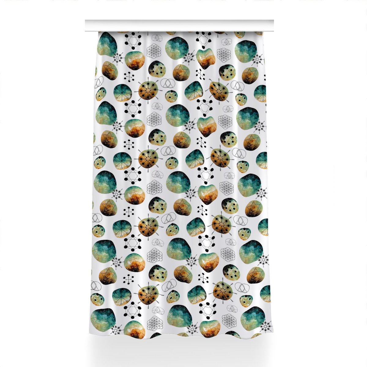 Gotowa zasłona na kółka Galaktyczny wzór 150x240, Fabricsy