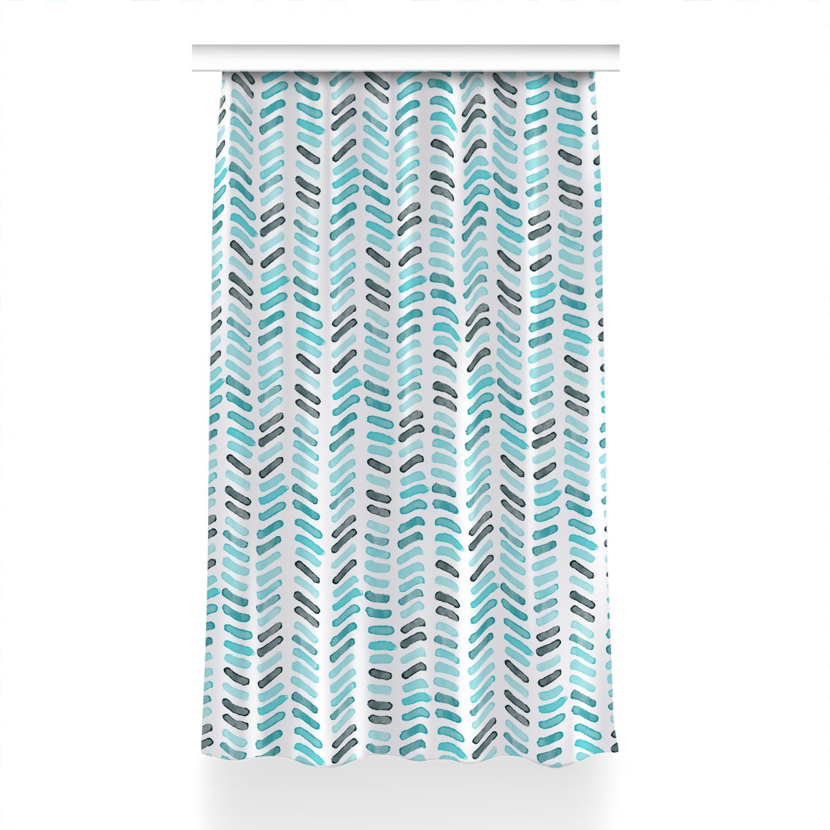 Gotowa zasłona na kółka Akwarela w jodełkę 150x240, Fabricsy