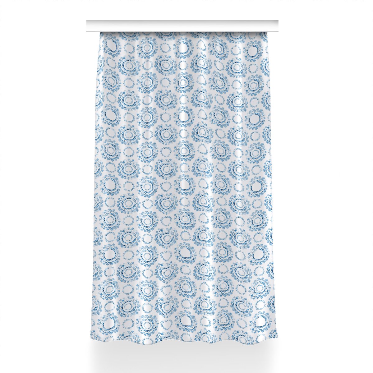 Gotowa zasłona z nadrukiem Niebieskie koła 150x240, Fabricsy