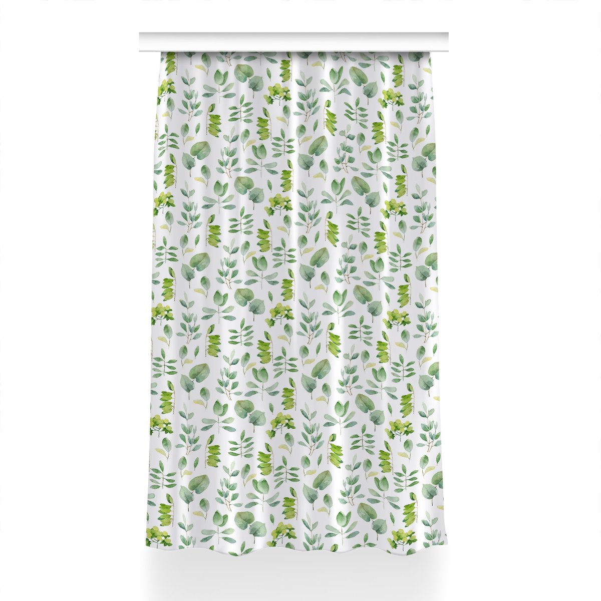 Gotowa zasłona na kółka Liście zielone 150x240 cm, Fabricsy