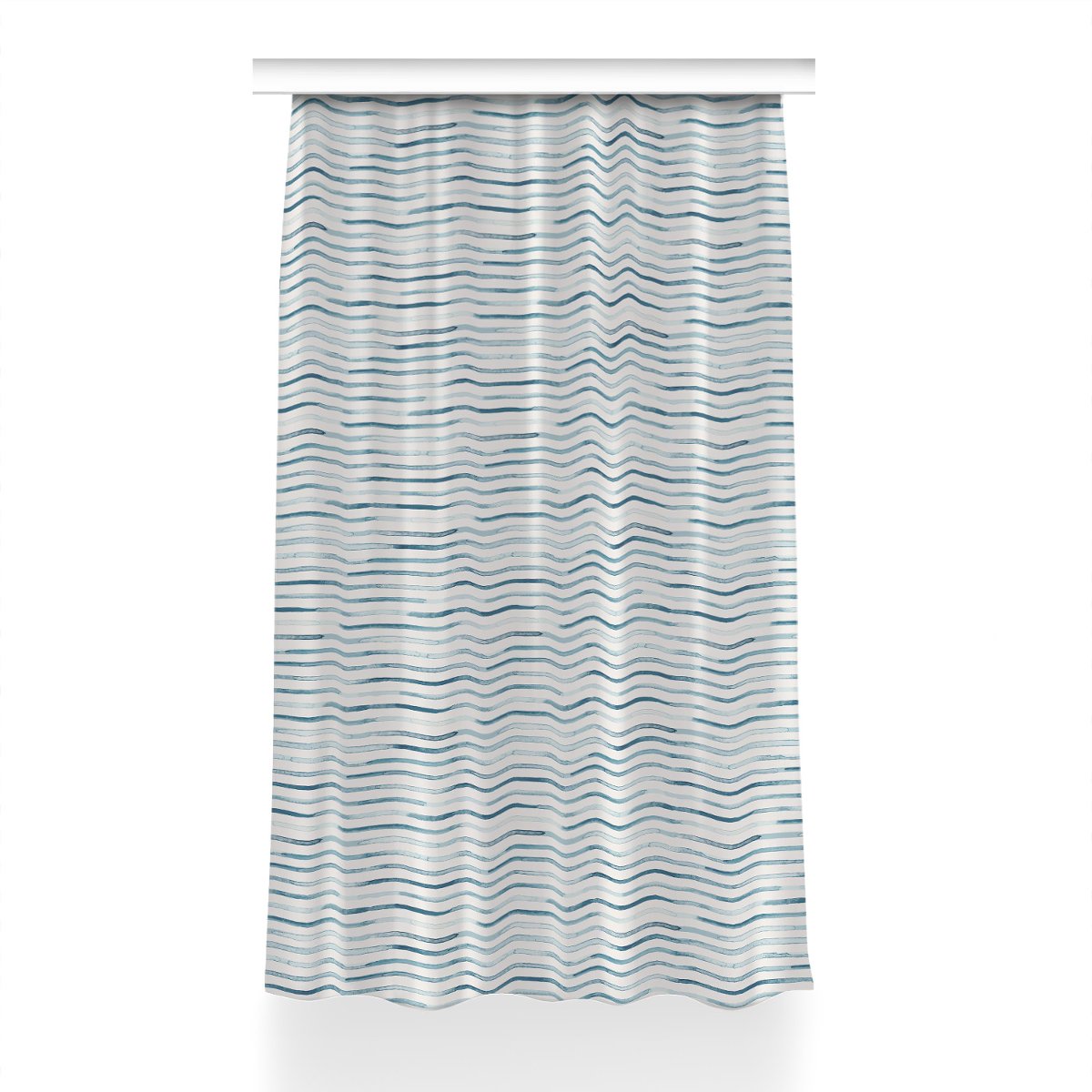 Gotowa zasłona na kółka Niebieskie linie 150x240, Fabricsy