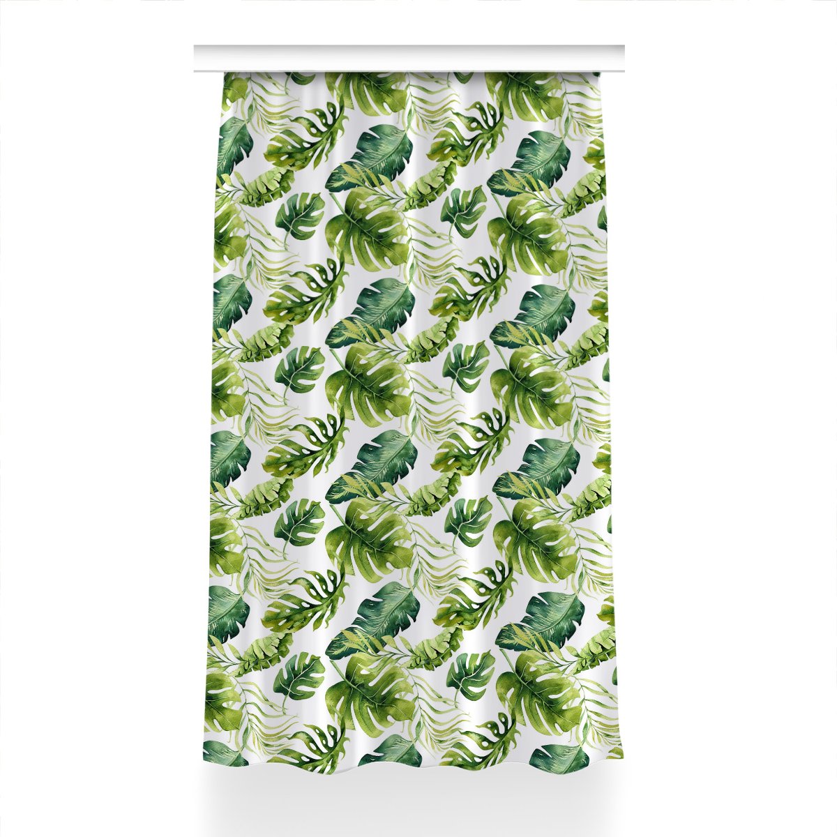 Zasłona z grafiką kolory Egzotyczne liście 150x240, Fabricsy