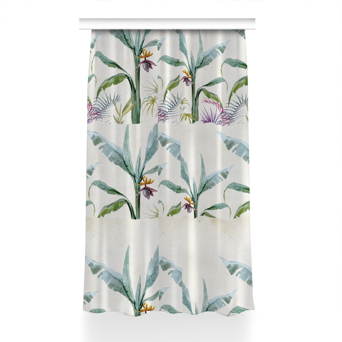 Gotowa zasłona na kółka Dżungla roślinność 150x240, Fabricsy