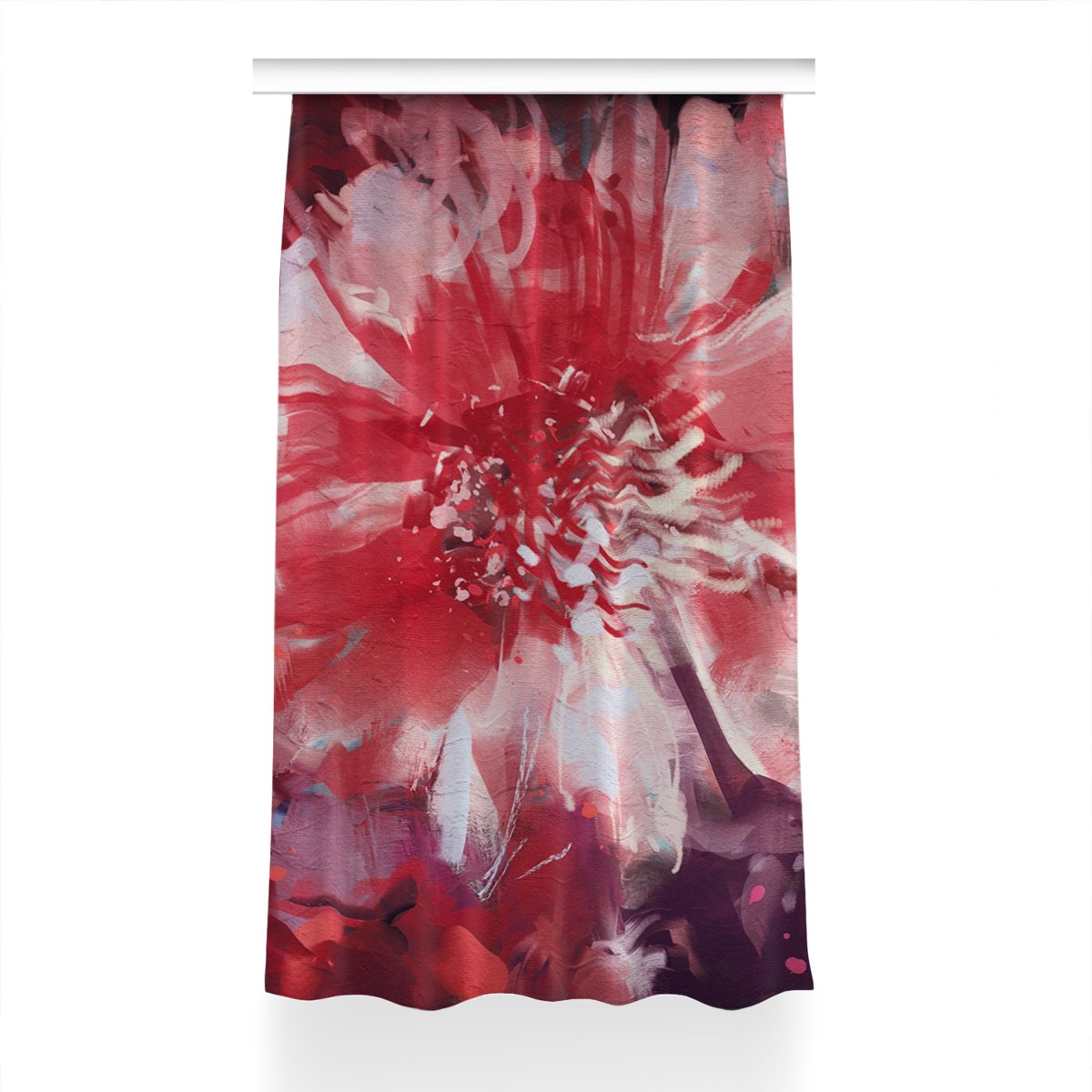 Gotowa zasłona Czerwony kwiat do pokoju 150x240 cm, Fabricsy