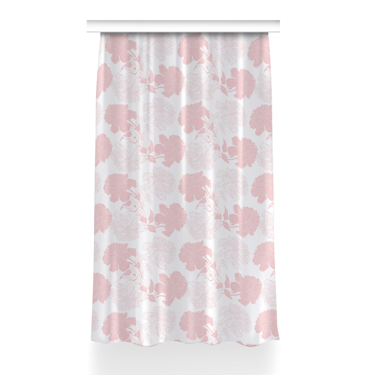 Zasłona z nadrukiem gotowa Różowe kwiaty 150x240, Fabricsy