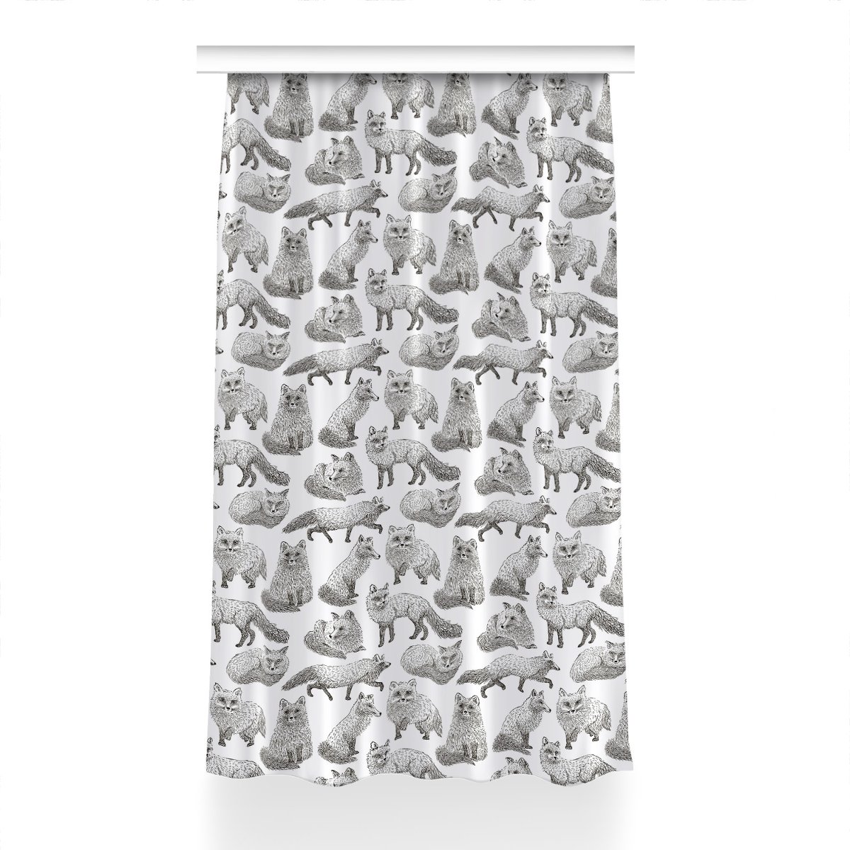 Gotowa zasłona z grafiką Rysowane lisy 150x240 cm, Fabricsy