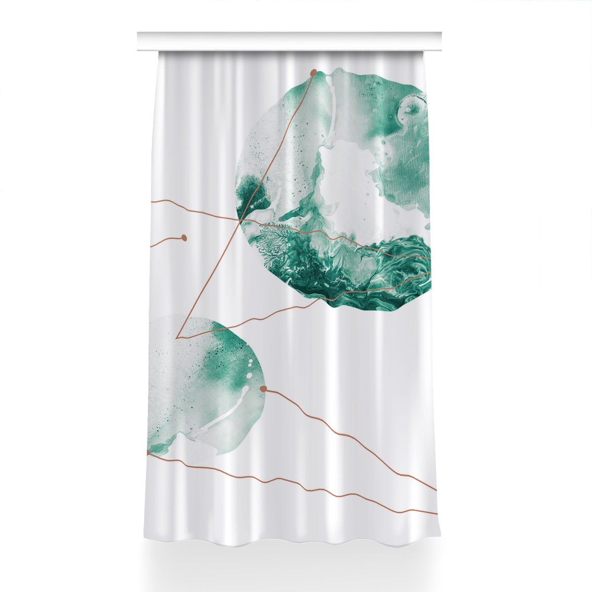 Gotowa zasłona na kółka Marmurowe księżyce 150x240, Fabricsy