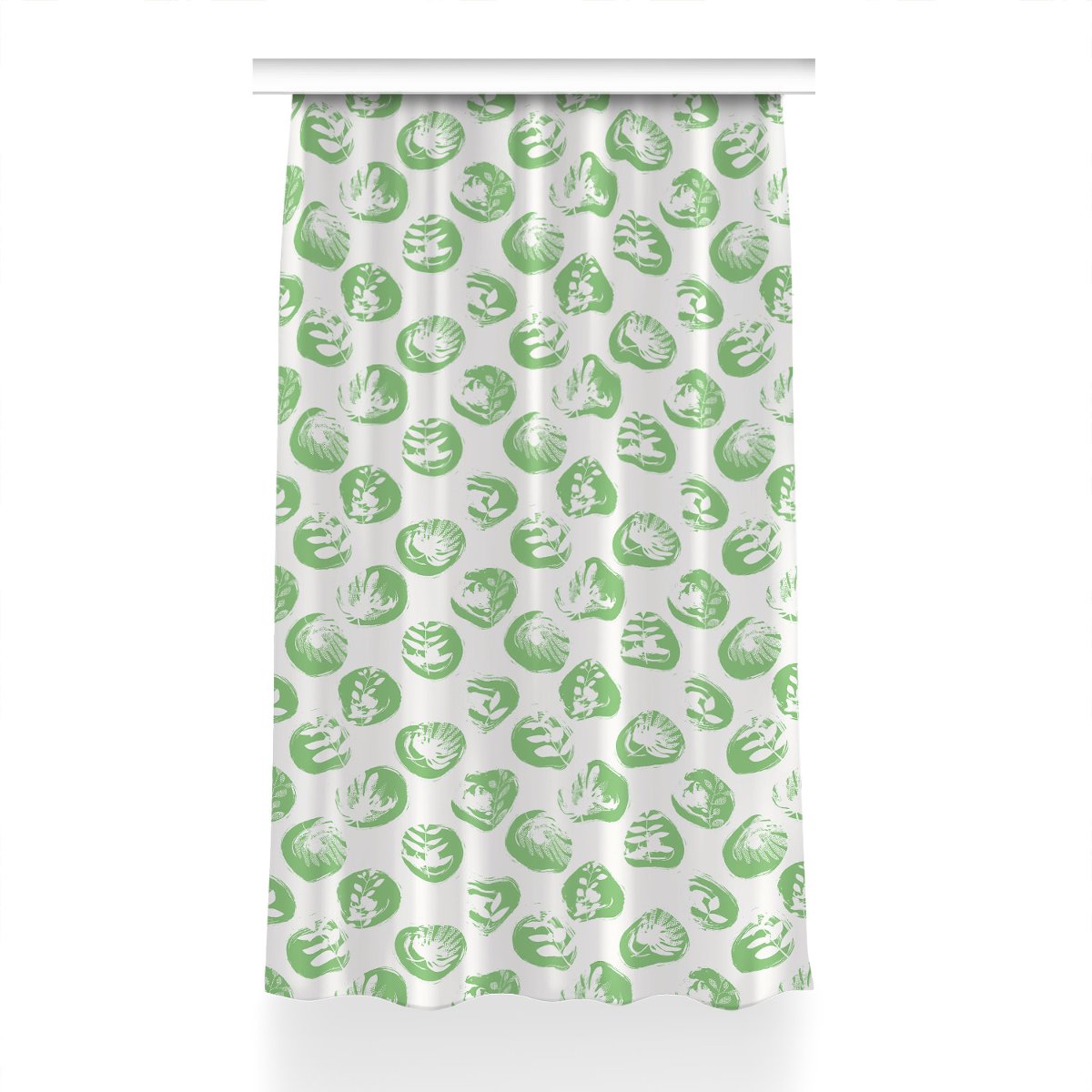 Gotowa zasłona na kółka Rośliny w kropkach 150x240, Fabricsy