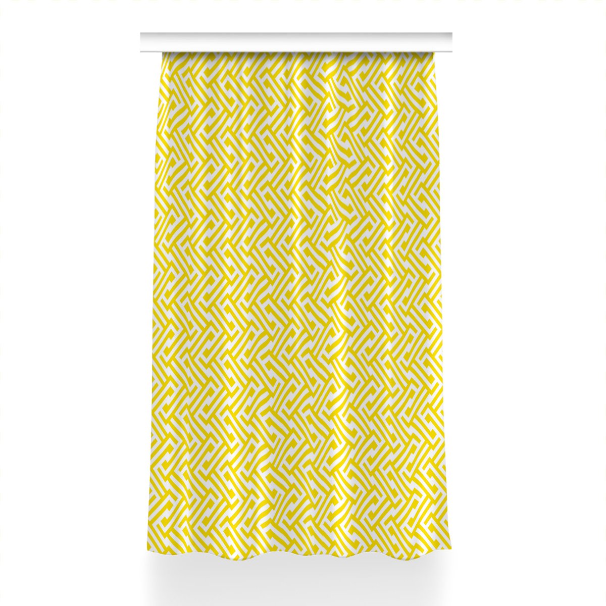 Klasyczna zasłona kolory Żółty pasek dekor 150x240, Fabricsy