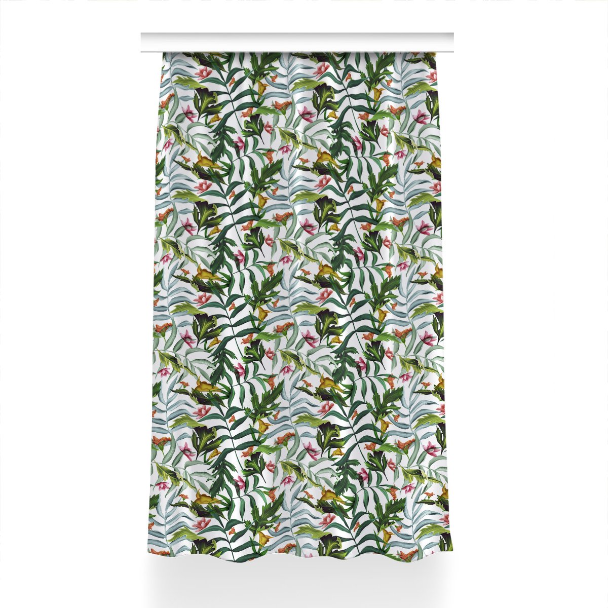 Gotowa zasłona z grafiką Tropikalna flora 150x240, Fabricsy