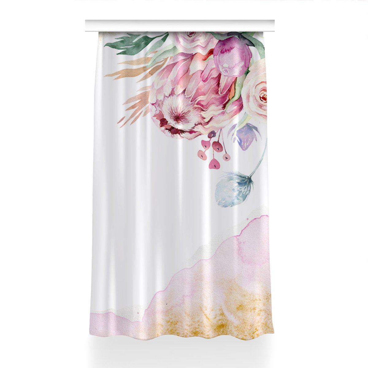 Gotowa zasłona z nadrukiem Kwiatowa ramka 150x240, Fabricsy