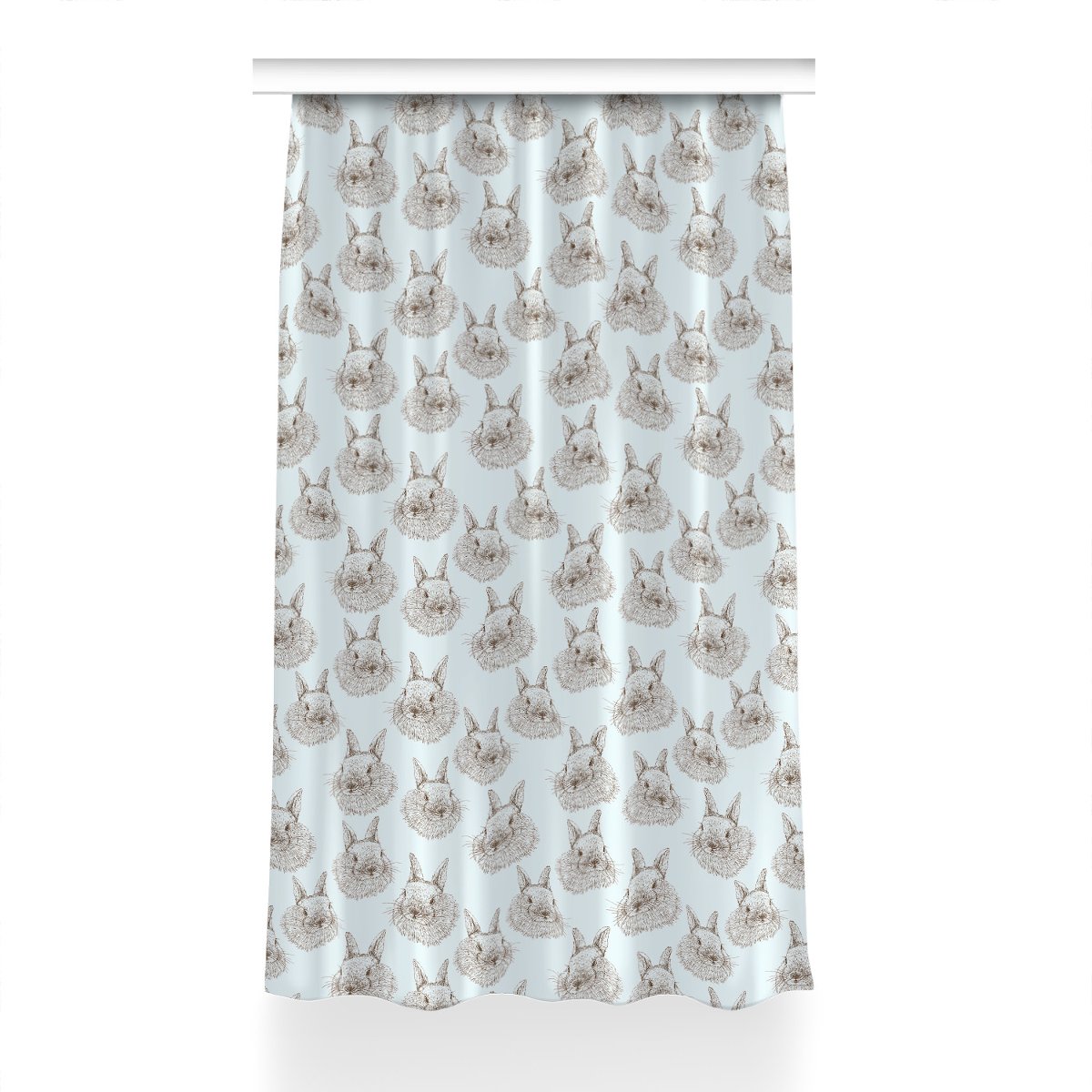 Gotowa zasłona na kółka Króliki szkicowany 150x240, Fabricsy