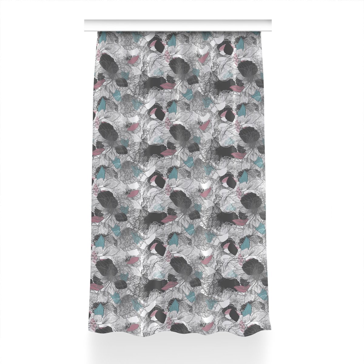 Zasłona z grafiką kolory Kwiatowy wzór 150x240 cm, Fabricsy