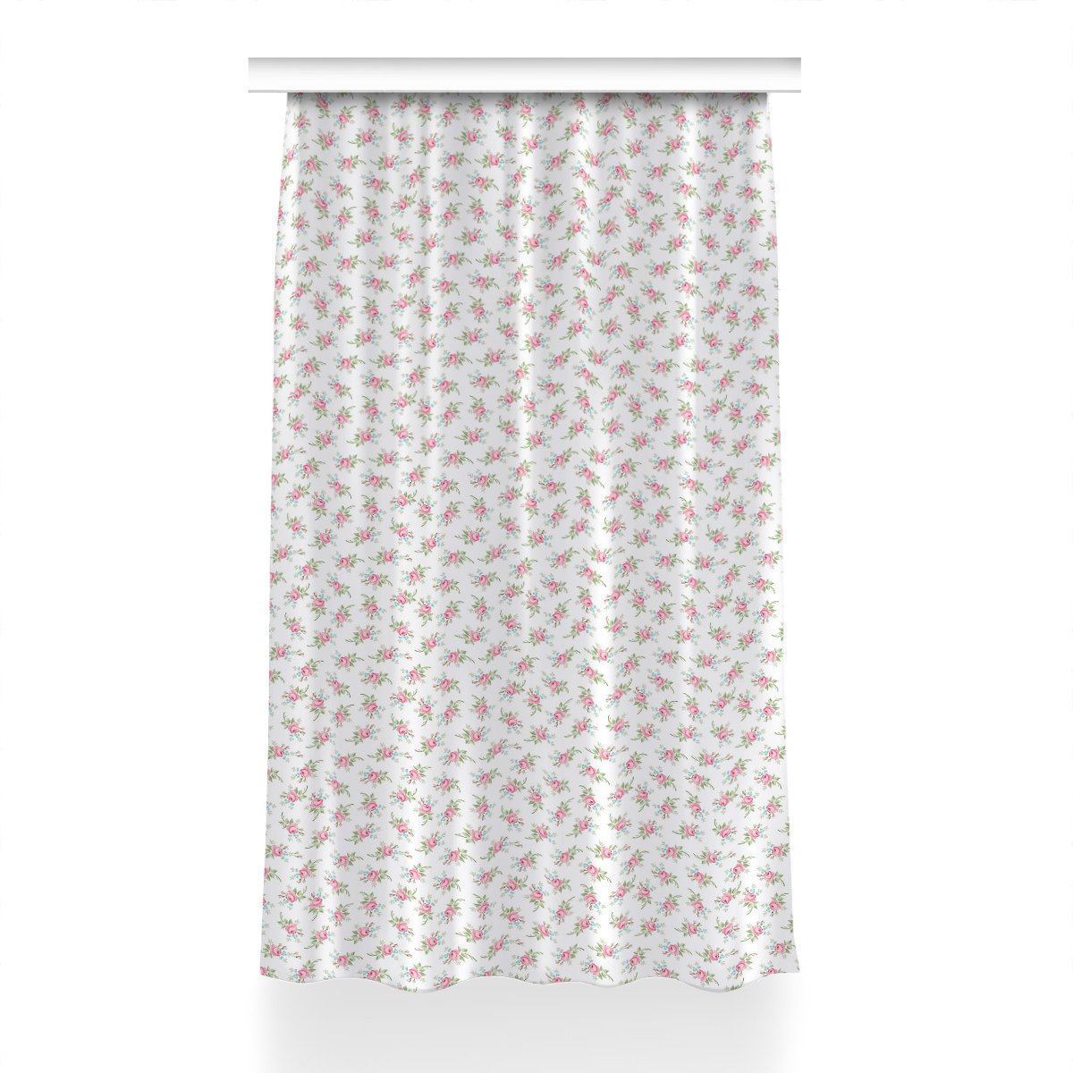 Gotowa zasłona na kółka Małe kwiaty wzór 150x240, Fabricsy