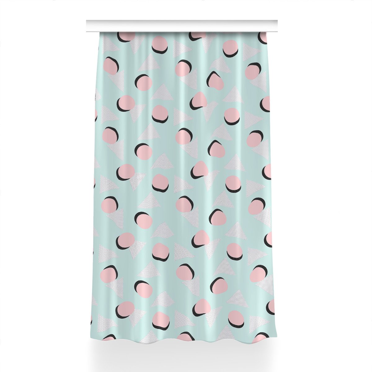 Zasłona z nadrukiem gotowa Koła i trójkąty 150x240, Fabricsy