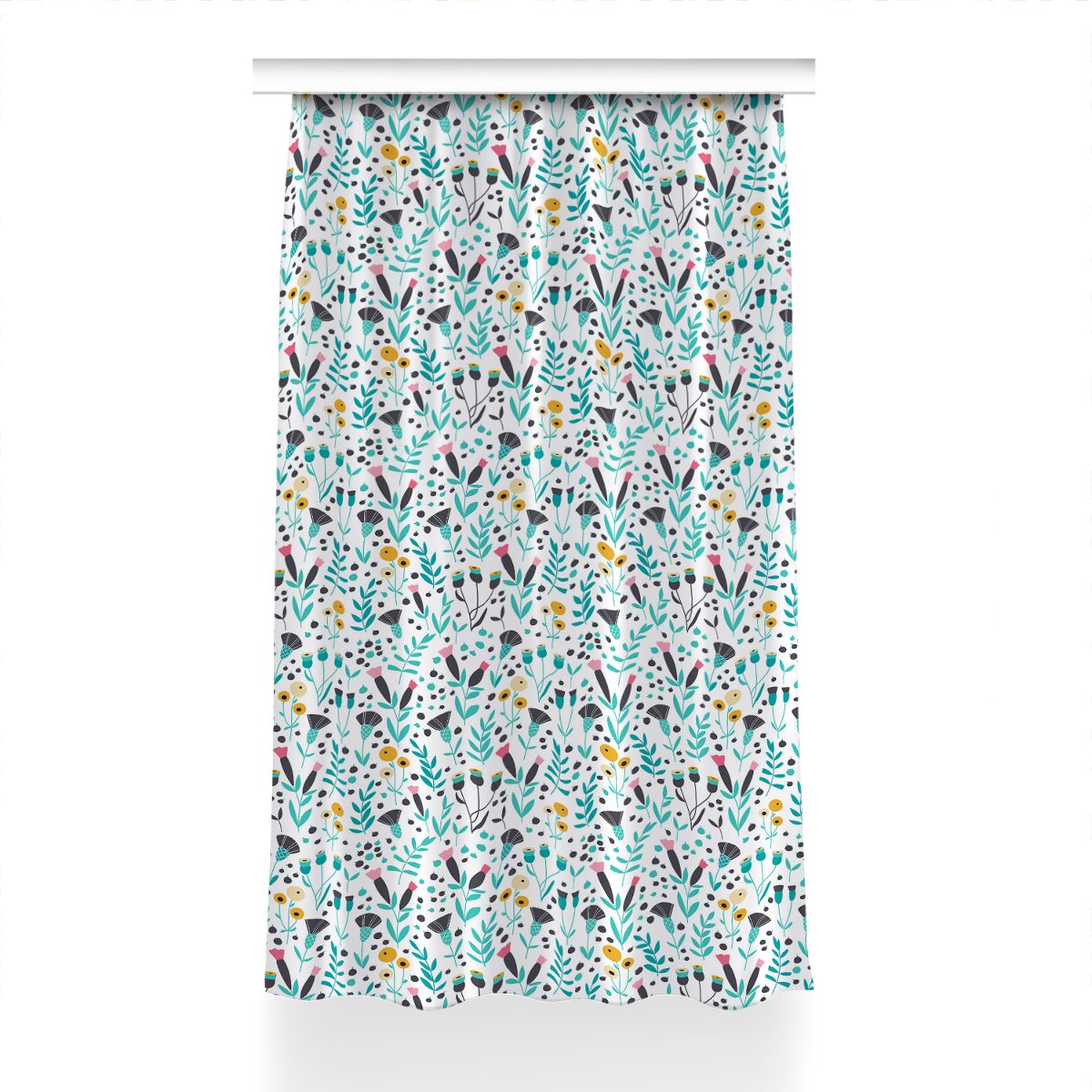 Gotowa zasłona Skandynawskie kwiaty dekor 150x240, Fabricsy