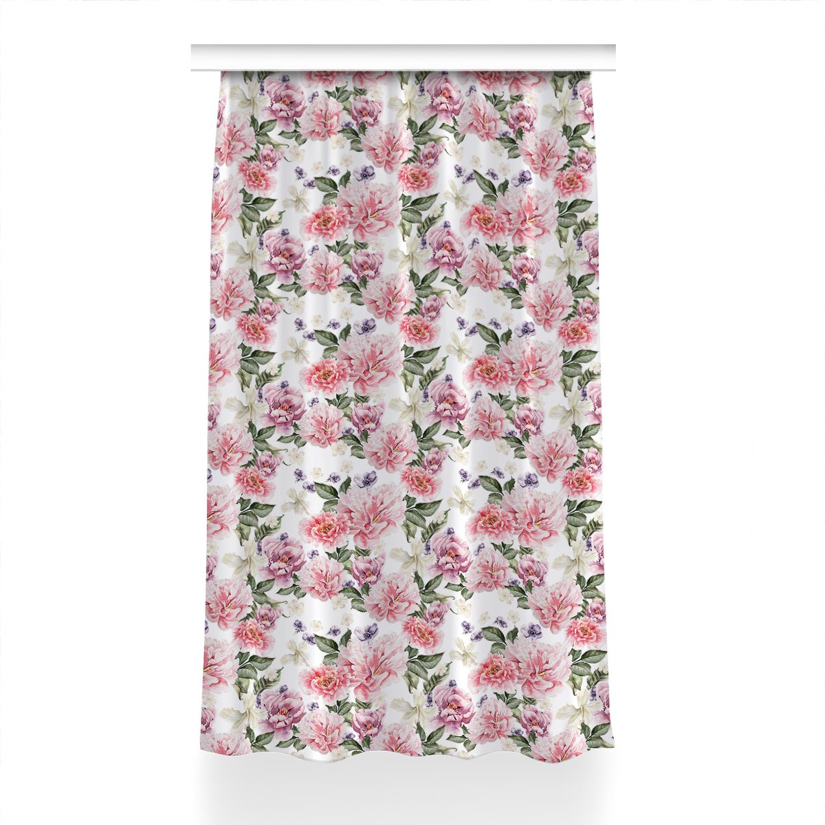 Zasłona z nadrukiem gotowa Sztuka kwiaty 150x240, Fabricsy